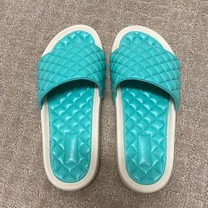 APL Quilted Slides | Tiffany Blue | Size 8